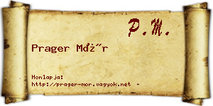 Prager Mór névjegykártya